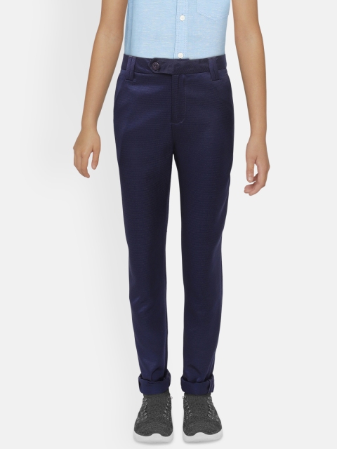 

Allen Solly Junior Boys Navy Blue Slim Fit Solid Regular Trousers