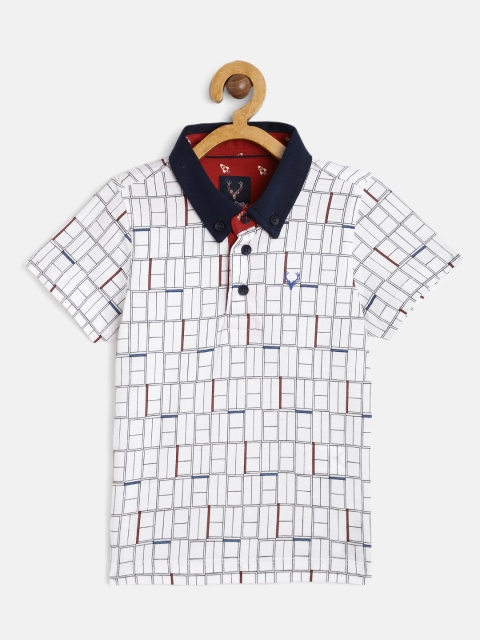 

Allen Solly Junior Boys White Printed Polo Collar T-shirt