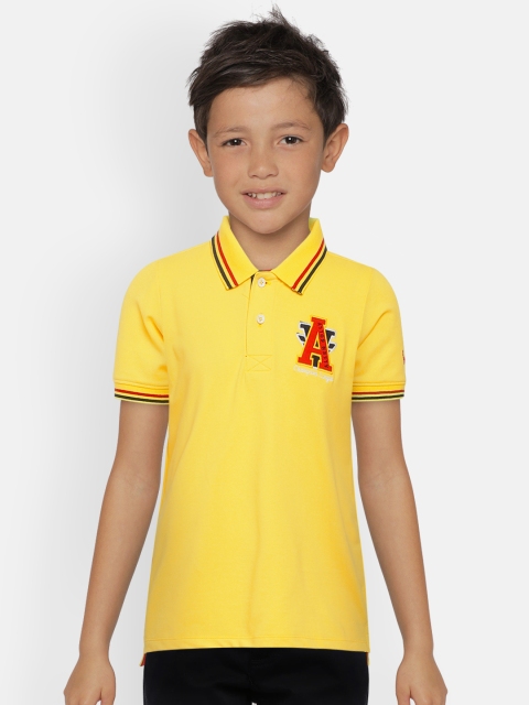 

Allen Solly Junior Boys Yellow Solid Polo Collar T-shirt