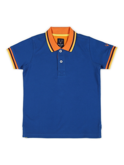 

Allen Solly Junior Boys Blue Solid Polo Collar T-shirt