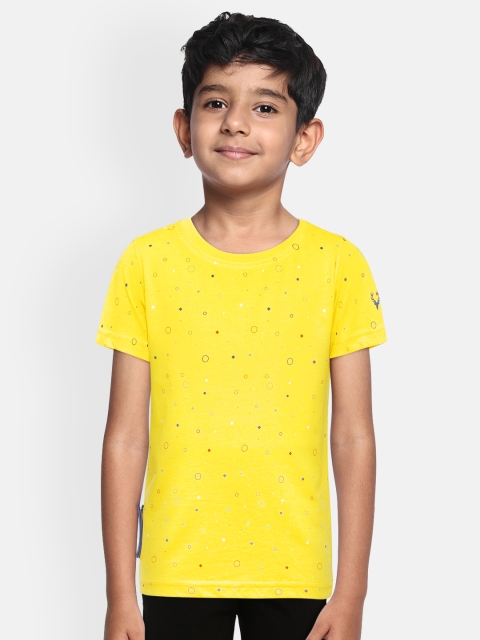 

Allen Solly Junior Boys Yellow Printed Round Neck T-shirt