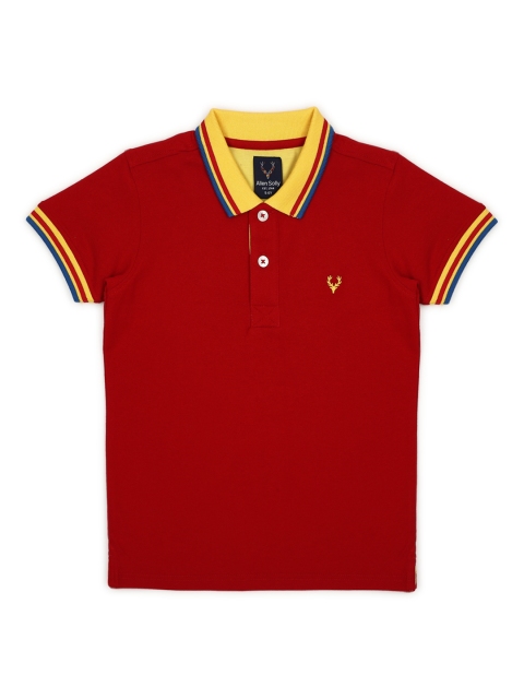 

Allen Solly Junior Boys Red Solid Polo Collar T-shirt