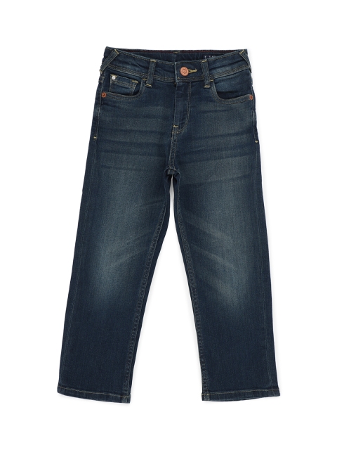 

Allen Solly Junior Boys Navy Blue Low Distress Heavy Fade Stretchable Jeans