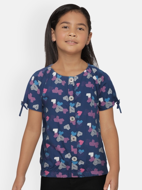 

Allen Solly Junior Girls Navy Blue Printed Blouson Top