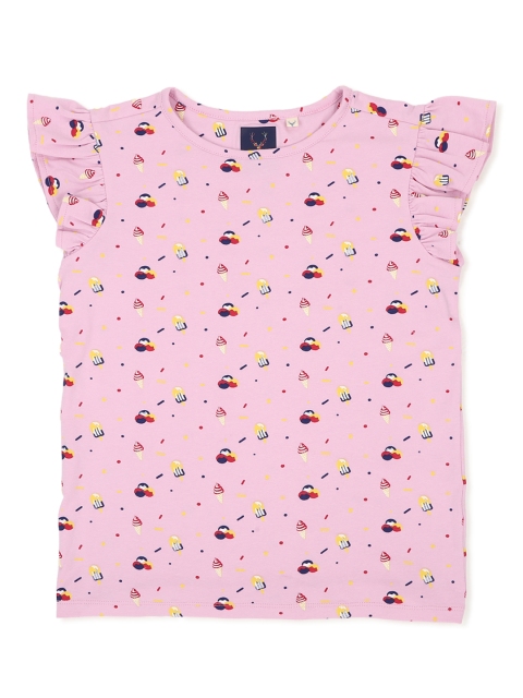 

Allen Solly Junior Girls Mauve Printed Top