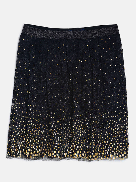 

Allen Solly Junior Girls Black Embellished Flared Skirt