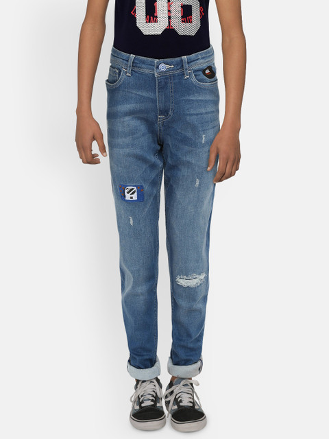 

Allen Solly Junior Boys Blue Slim Fit Mid-Rise Low Distress Stretchable Jeans