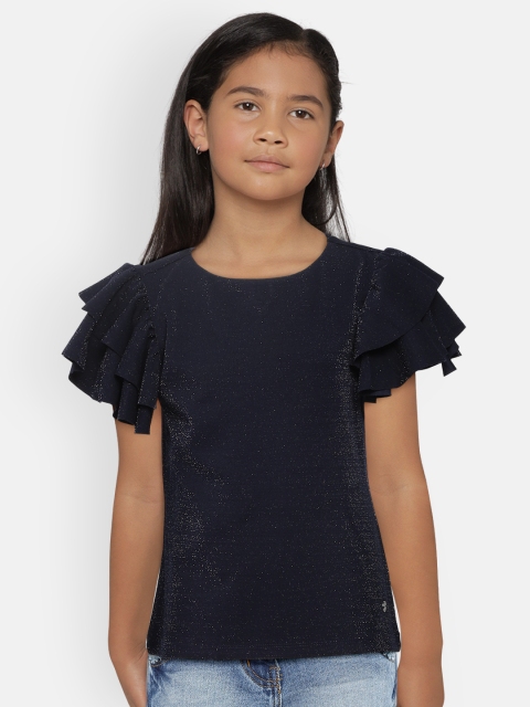 

Allen Solly Junior Girls Navy Blue Solid Top