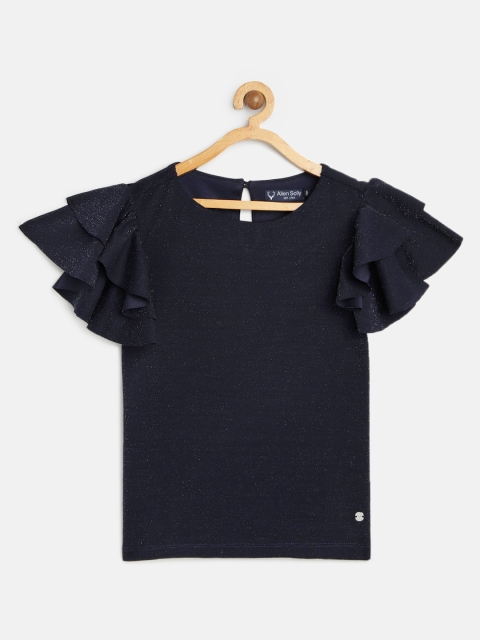 

Allen Solly Junior Girls Navy Blue Solid Top