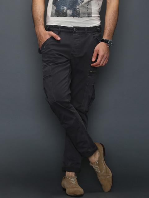 

SELECTED Charcoal Grey Slim Cargo Trousers