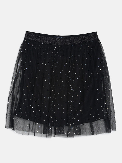 

Allen Solly Junior Girls Black Embellished Flared Skirt