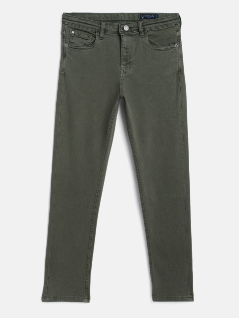 

Allen Solly Junior Boys Olive Green Slim Fit Mid-Rise Clean Look Stretchable Jeans