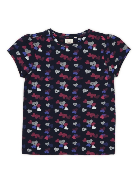 

Allen Solly Junior Girls Navy Blue Heart Print Top