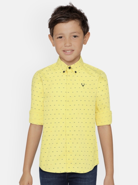 

Allen Solly Junior Boys Yellow Regular Fit Printed Casual Shirt