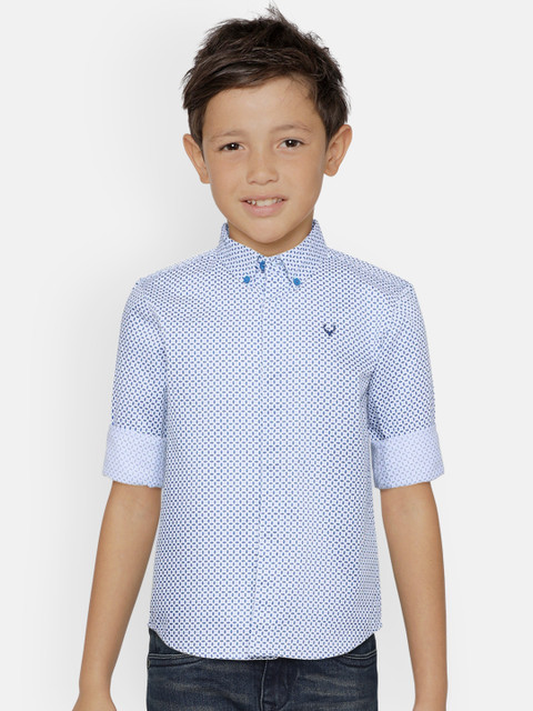 

Allen Solly Junior Boys White & Blue Regular Fit Printed Casual Shirt