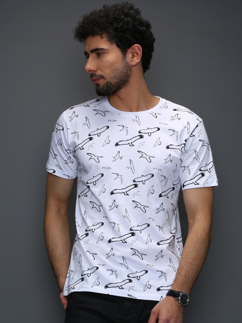 

SELECTED White Printed Pure Cotton T-shirt