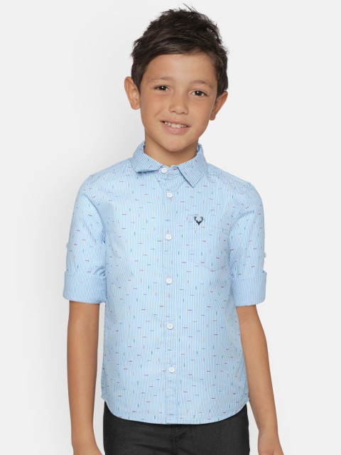 

Allen Solly Junior Boys Blue Regular Fit Striped Casual Shirt