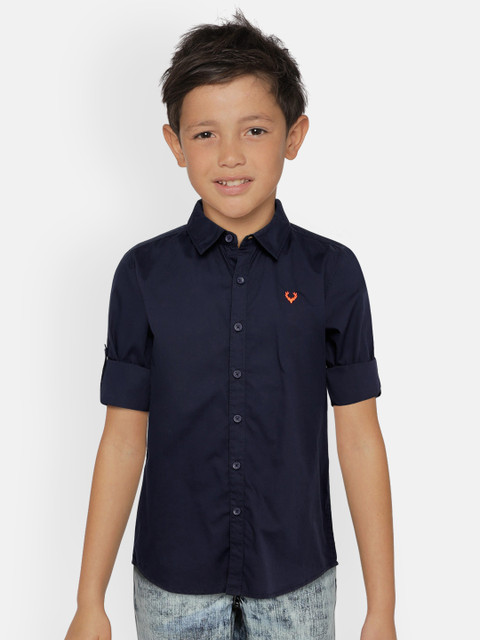 

Allen Solly Junior Boys Navy Blue Solid Regular Fit Casual Shirt