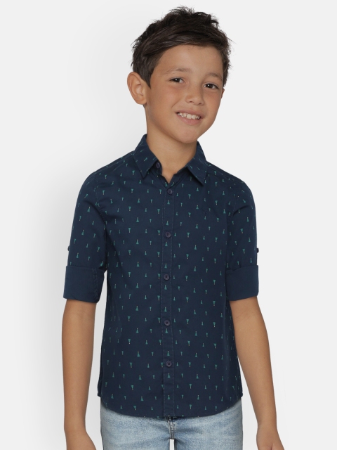 

Allen Solly Junior Boys Navy Blue Sport Regular Fit Printed Casual Shirt