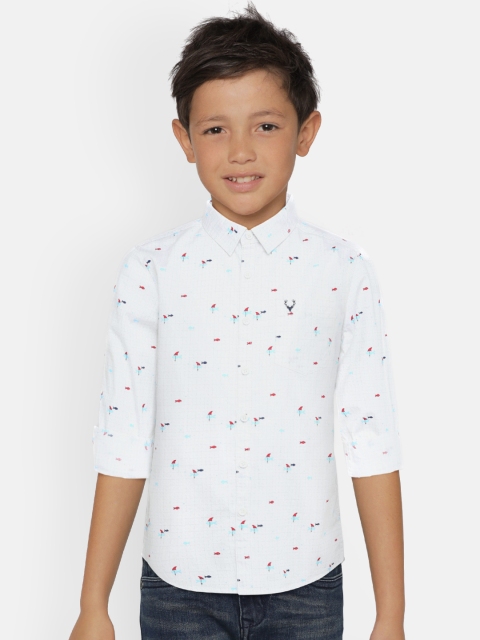 

Allen Solly Junior Boys White Regular Fit Printed Casual Shirt
