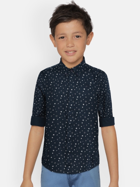 

Allen Solly Junior Boys Navy Blue Regular Fit Printed Casual Shirt