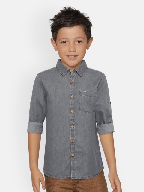 

Allen Solly Junior Boys Charcoal Grey Regular Fit Solid Casual Shirt