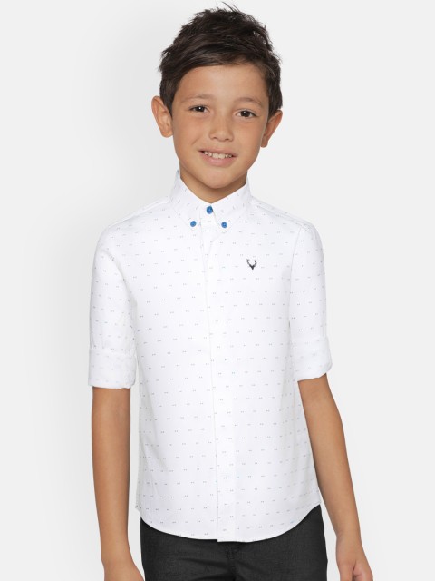 

Allen Solly Junior Boys White Regular Fit Printed Casual Shirt