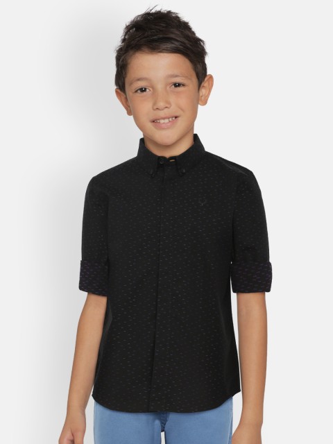 

Allen Solly Junior Boys Black Regular Fit Printed Casual Shirt