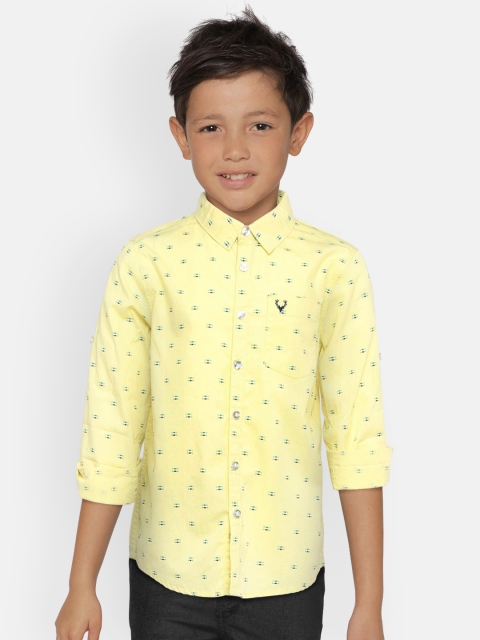 

Allen Solly Junior Boys Yellow Regular Fit Printed Casual Shirt