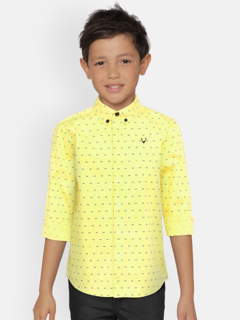 

Allen Solly Junior Boys Yellow Regular Fit Printed Casual Shirt