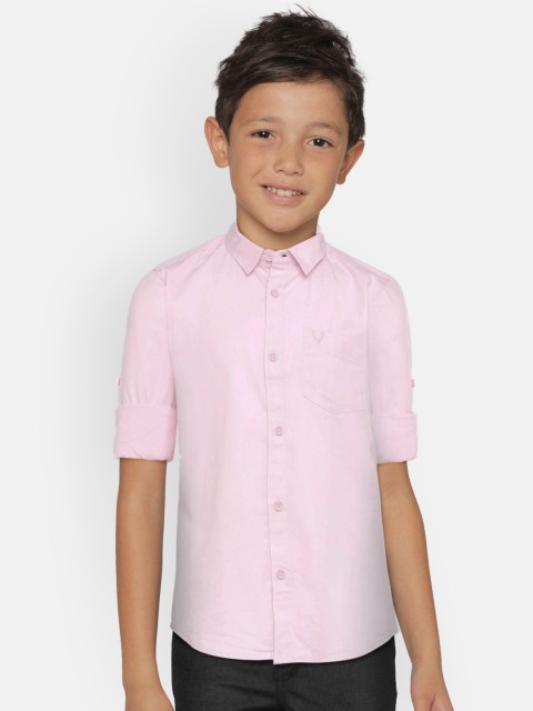 

Allen Solly Junior Boys Pink Regular Fit Solid Casual Shirt