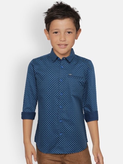 

Allen Solly Junior Boys Blue Slim Fit Printed Casual Shirt