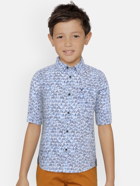 

Allen Solly Junior Boys Blue & White Regular Fit Printed Casual Shirt