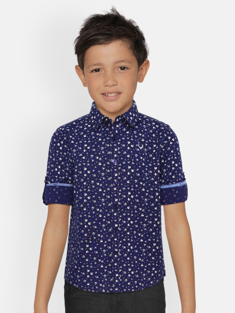 

Allen Solly Junior Boys Blue Regular Fit Printed Casual Shirt