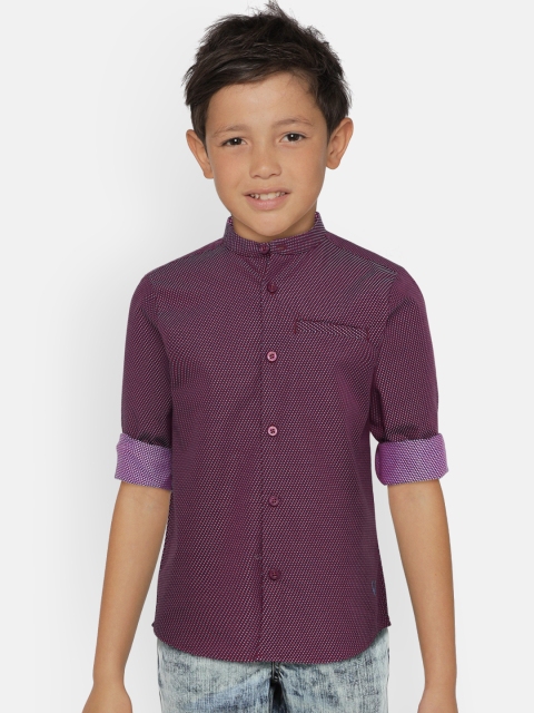

Allen Solly Junior Boys Purple Regular Fit Self Design Casual Shirt