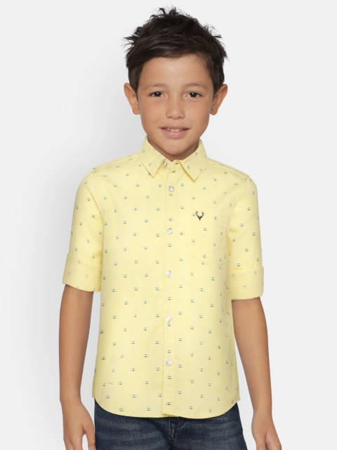 

Allen Solly Junior Boys Yellow Sport Regular Fit Printed Casual Shirt
