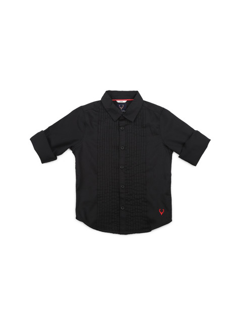 

Allen Solly Junior Boys Black Regular Fit Solid Casual Shirt