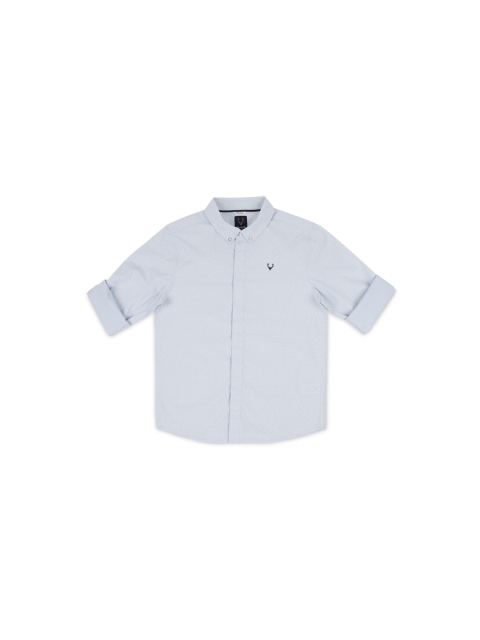 

Allen Solly Junior Boys Blue & Off-White Regular Fit Printed Casual Shirt