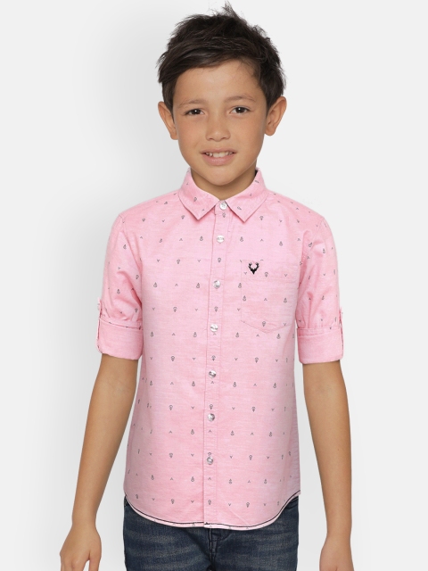 

Allen Solly Junior Boys Pink Regular Fit Printed Casual Shirt