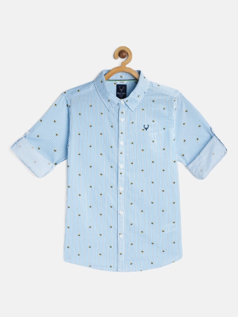 

Allen Solly Junior Boys Blue & White Striped Regular Fit Casual Shirt