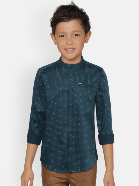 

Allen Solly Junior Boys Green Regular Fit Printed Casual Shirt
