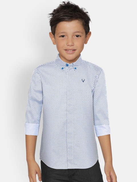 

Allen Solly Junior Boys White & Blue Regular Fit Printed Casual Shirt