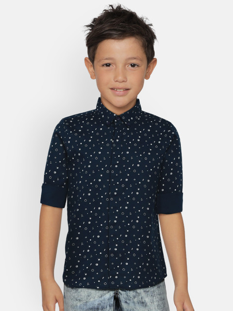 

Allen Solly Junior Boys Navy Blue Regular Fit Printed Casual Shirt