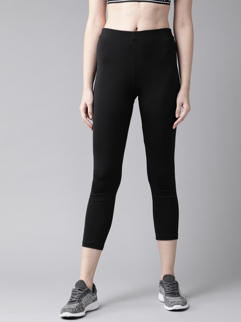 

Hubberholme Women Black Solid Slim Fit Cropped Tights
