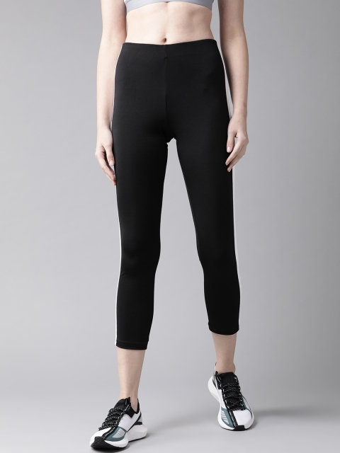 

Hubberholme Women Black Solid Slim Fit Cropped Tights