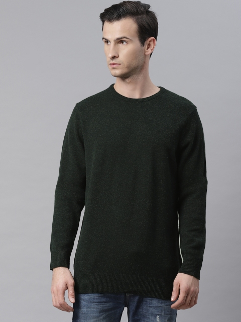 

Marks & Spencer Men Green Extrafine Lambswool Solid Pullover