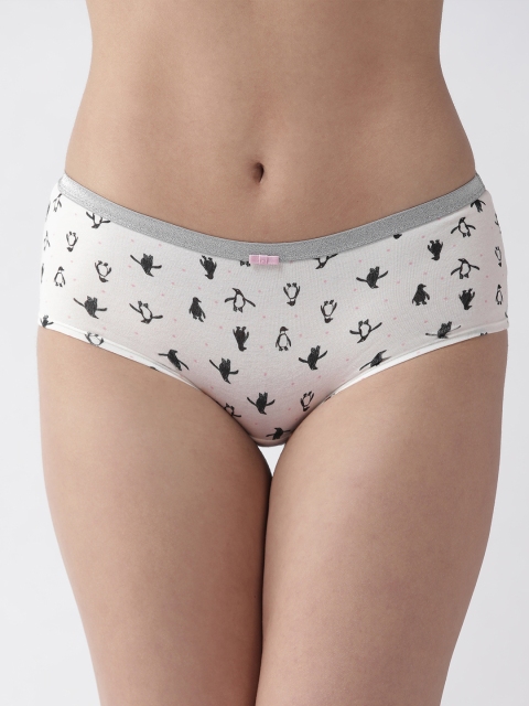 

Marks & Spencer Women White and Black Printed Low Rise Hipster Briefs T614653P