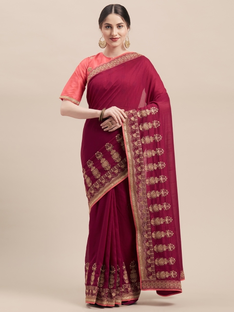 

Shaily Purple Embroidered Saree