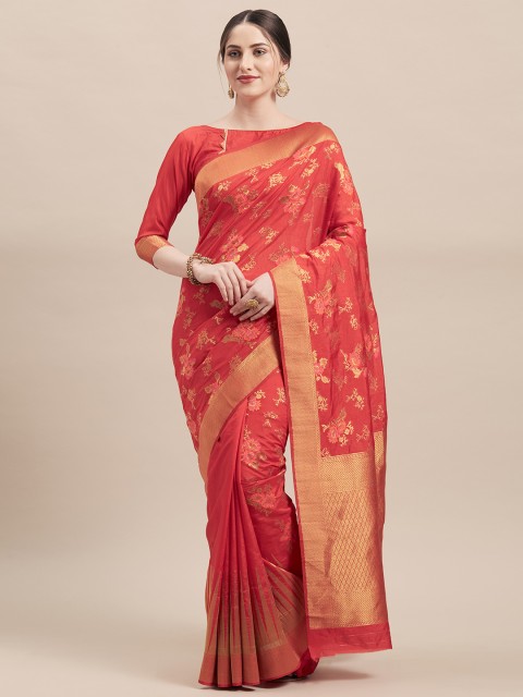 

Shaily Red Woven Design Saree
