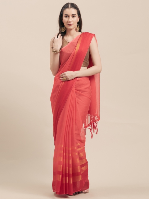 

Nanda Silk Mills Pink Pure Chiffon Solid Mysore Silk Saree